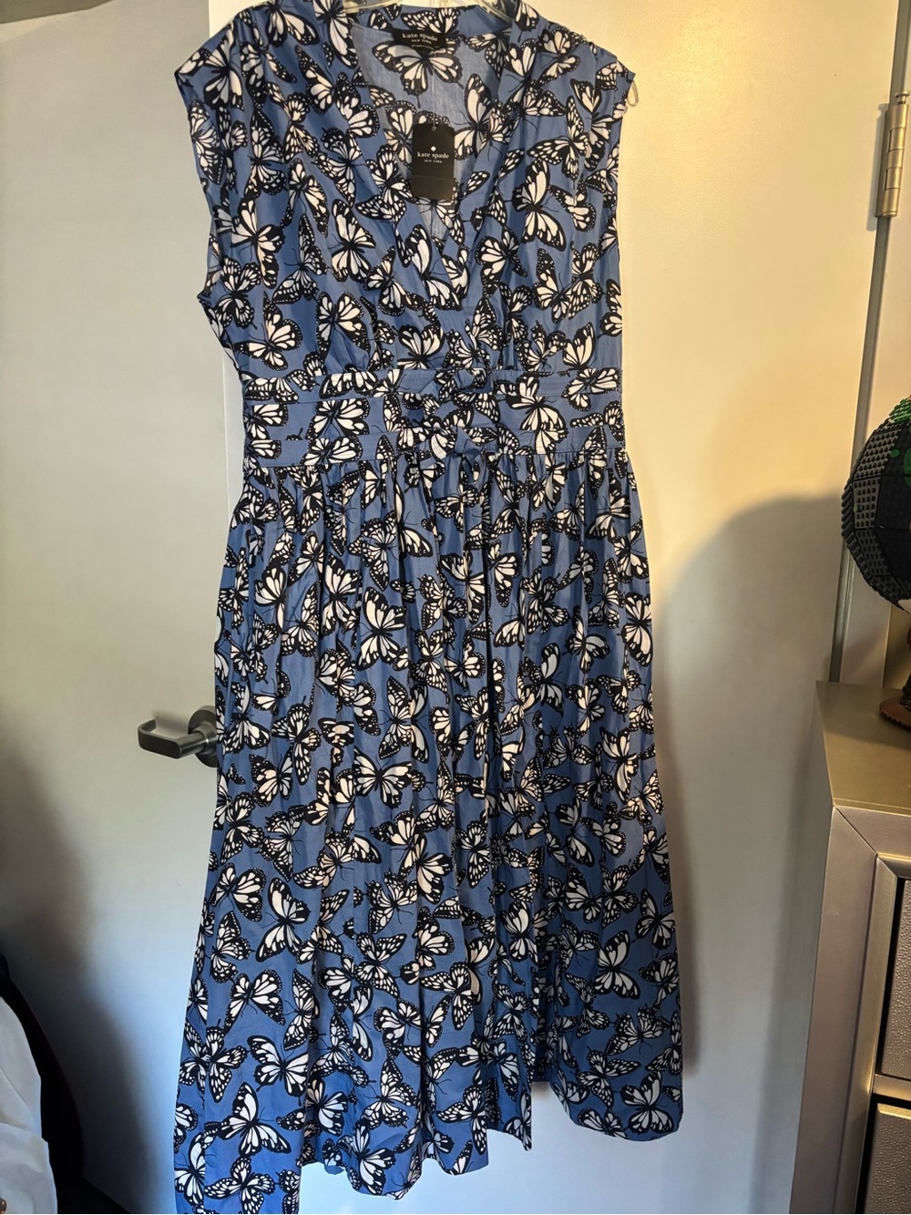 kate spade Blue Butterfly Print Midi dress